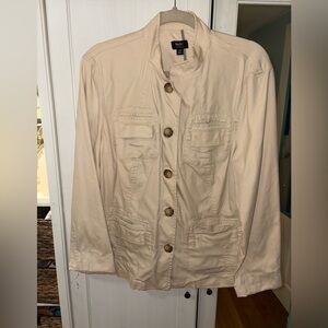 Canvas jacket Mossimo Supply Co. Cream Utility Jacket 16 wide
